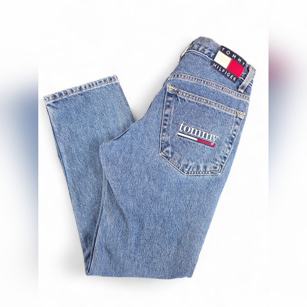 Vintage Y2K Tommy Hilfiger Jeans 1999 Classic Fit Embroidered Logo Denim Size 5